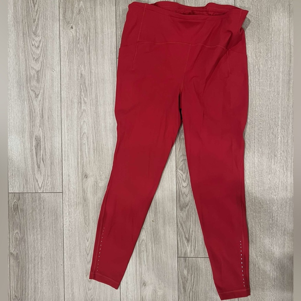 Red Lululemon leggings 28”